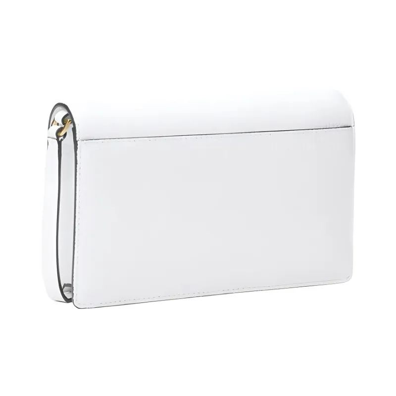 MICHAEL KORS Jet Set Litchi Grain Leather Shoulder Bag, Crossbody Bag Medium Size Women's Optical White-1