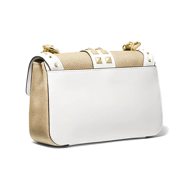 MICHAEL KORS Soho Canvas Leather Crossbody Bags Shoulder Bags Small Size Women's Brown & White-1