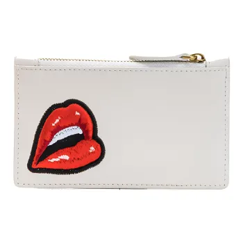 PINKO Cow Leather Card Holder Women's White