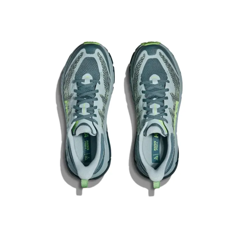 HOKA ONE ONE Mafate Speed 4 Anti Slip Wear Resistant Low Top Running Shoes Men's Gray Blue-3