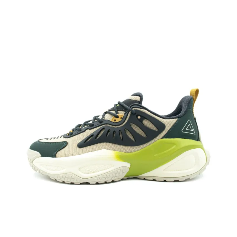 PEAK Cushioned Slip Resistant Low Top Chunky Sneakers Men's Khaki/Dark Gray-0