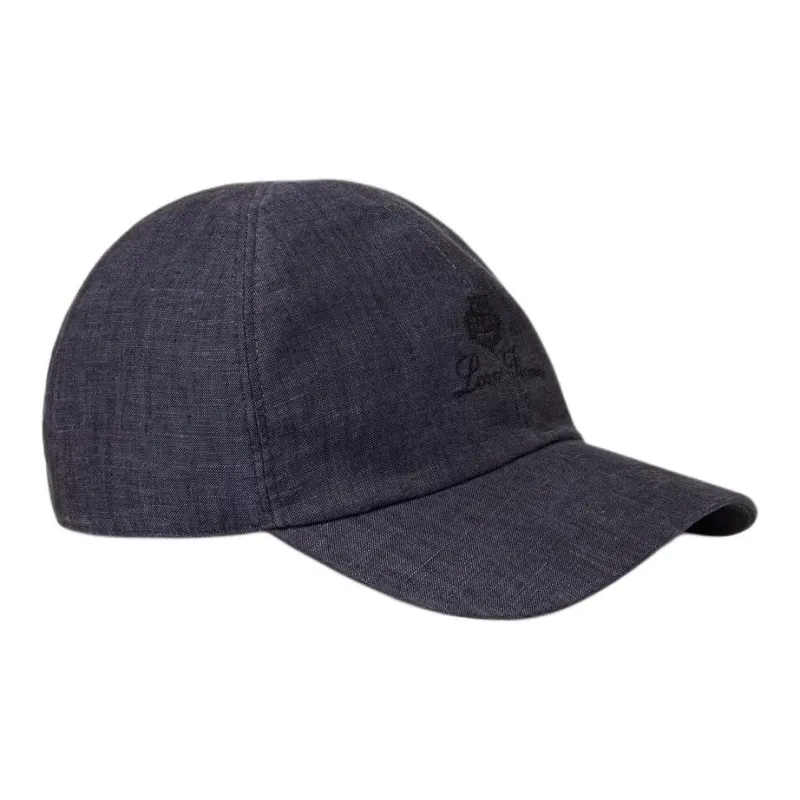 Loro Piana Cotton, Linen, Acetate, Satin, Metal Baseball Caps Unisex Black-1