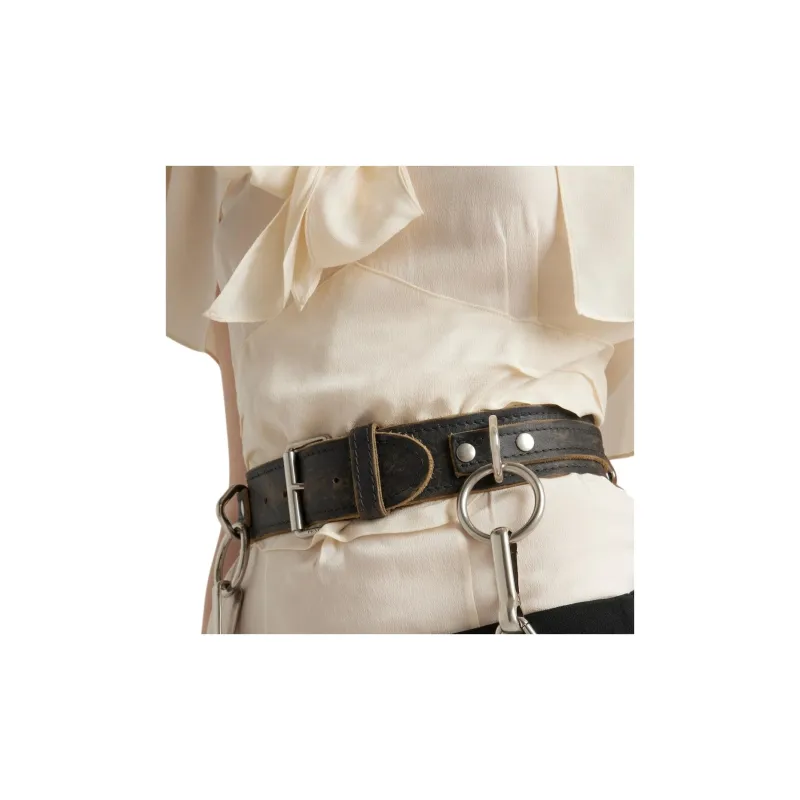 PRADA Belted Pleated Midi Skirt-3