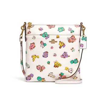 COACH Kitt Leather Messenger Bag, Shoulder Bag, Crossbody Bag Trumpets Women's White