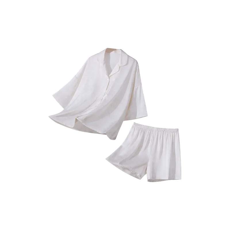 H-YXIANG Pajama Set Women's Ecru-0