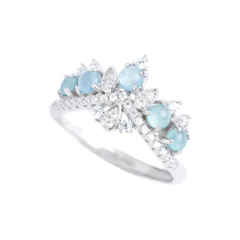 Clear Snow Ice Glutinous Jadeite Rings Women's