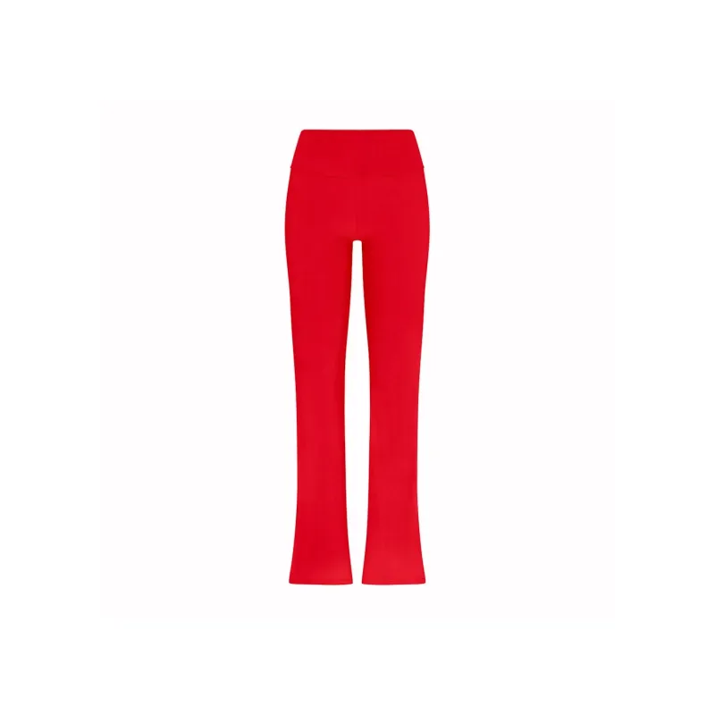 SKIMS Valentine's Day Collection SS25 SOFT LOUNGE FOLDOVER PANT Thermal Pants Women's Cherry/Cherry-0