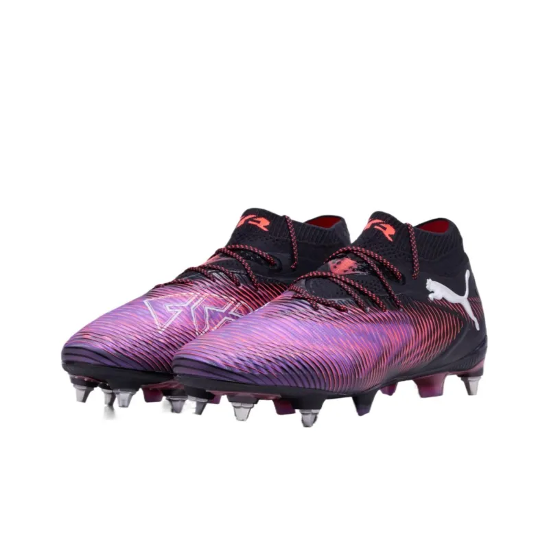 PUMA FUTURE 8 SG Metal Long Studs Cushioning Soccer Shoes Unisex Black Red-2