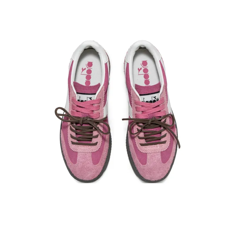 Diadora Saunter BOLD Wear-Resistant Low-Top Skateboard Shoes Unisex Fuchsia Aurora Pink Laser Silver Zircon Black-3