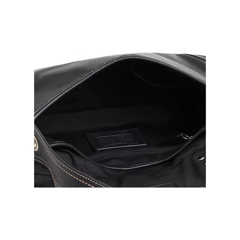 COACH Soho Leather Shoulder Bag Medium Size Women's Black-3