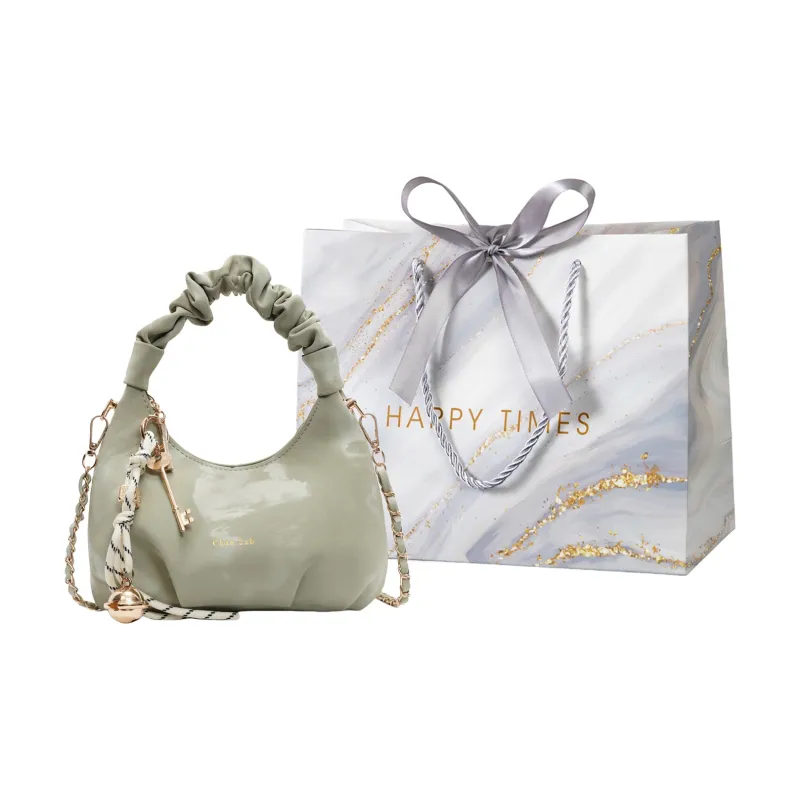 Miss Angel PU Crossbody One Shoulder Handbag Women's Beige/Black-18