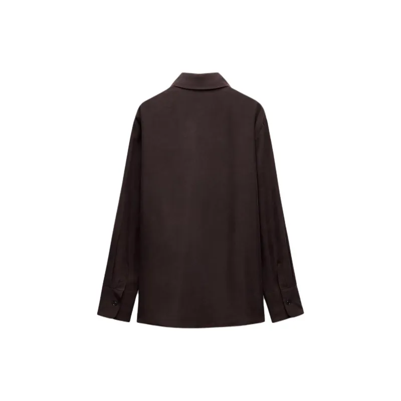 ZARA ZW Series Shirt Women's Brown-1