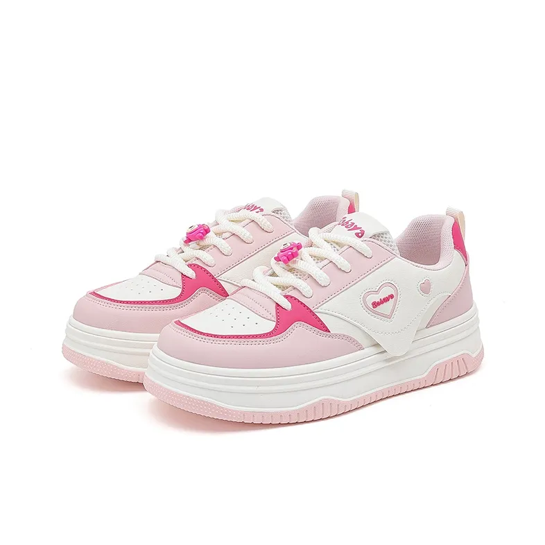 Babaya Skateboard Shoes Women's Low Top Yellow/Pink-12