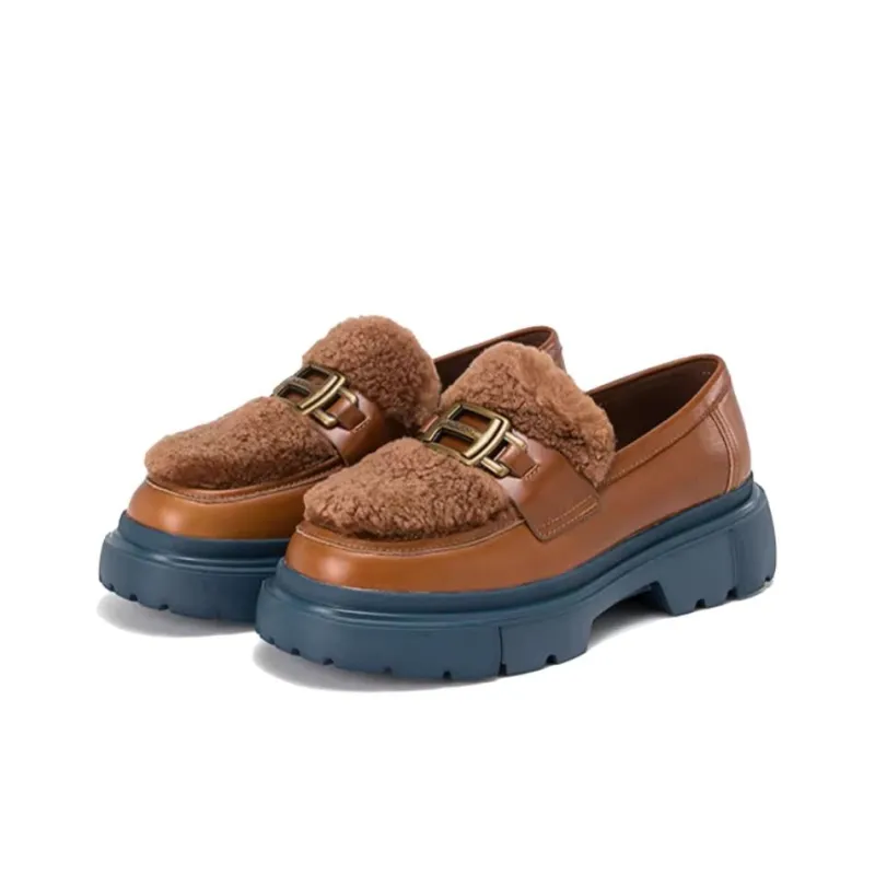 AOKANG Loafers 4.5cm Women's Brown-2
