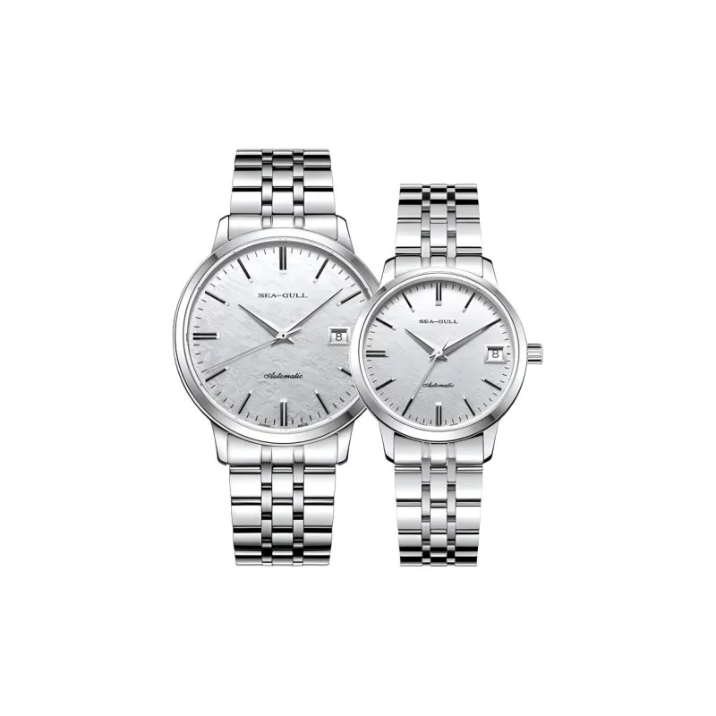 Sea Gull Automatic Mechanical Movement Stainless Steel Watchband Watch Unisex Silver Dial-0