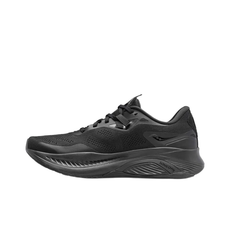 Saucony Guide 15 Cushioning Abrasion Resistant Support Lightweight Rebound Low Top Running Shoes Women's Black-1