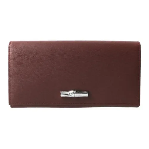 LONGCHAMP Calfskin Wallet Unisex Red