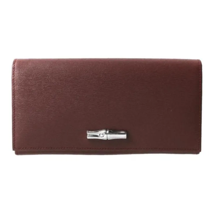 LONGCHAMP Calfskin Wallet Unisex Red-0