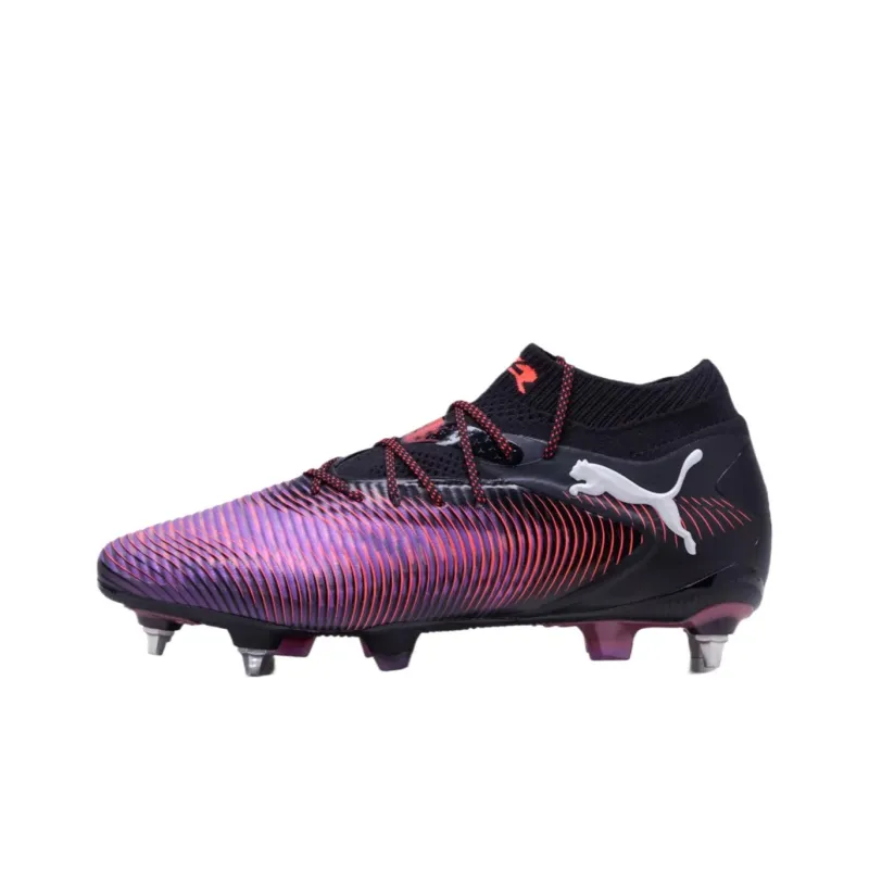 PUMA FUTURE 8 SG Metal Long Studs Cushioning Soccer Shoes Unisex Black Red-0