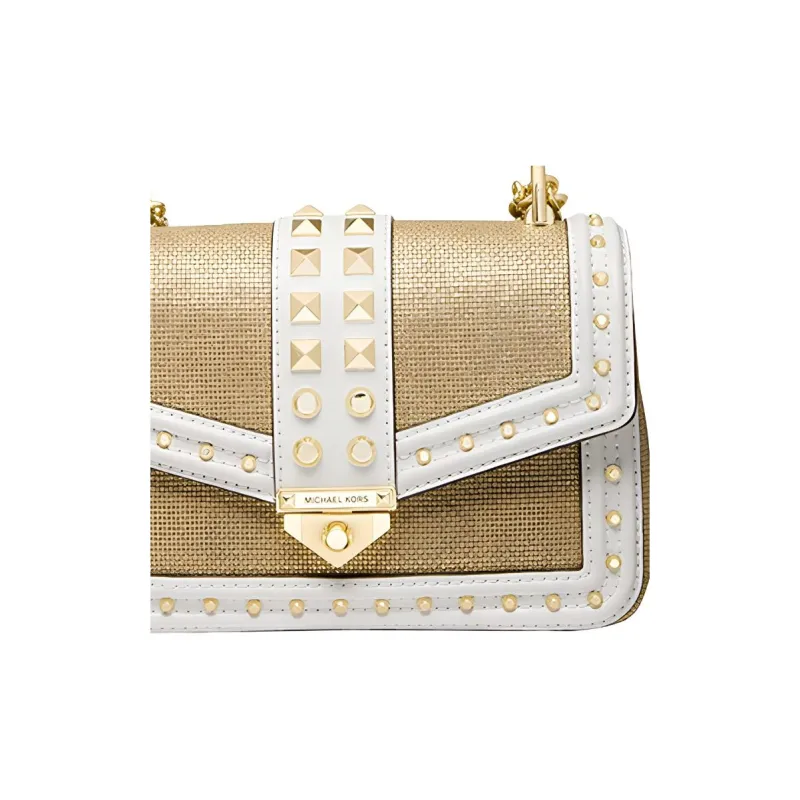 MICHAEL KORS Soho Canvas Leather Crossbody Bags Shoulder Bags Small Size Women's Brown & White-3