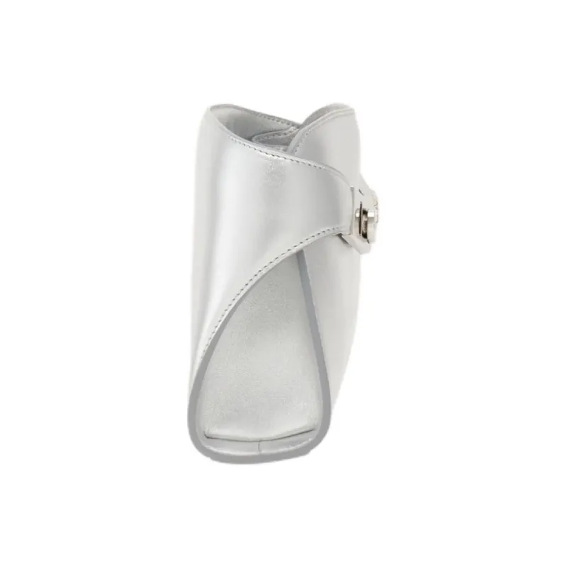 FERRAGAMO Calfskin Shoulder Bag Crossbody Bag Mini Women's Silver-2