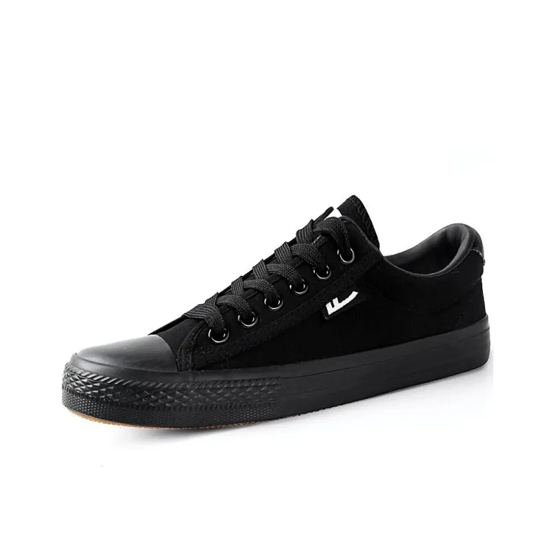 Warrior Wear-resistant Lightweight Breathable And Non-slip. Low-Top Canvas Shoes Men's Black Black-1