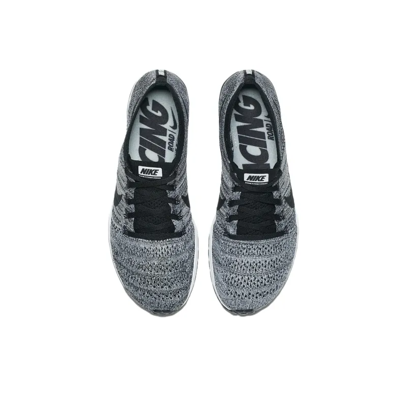 Nike Flyknit Streak Anti Slip Wear Resistant Low Top Running Shoes Unisex Black White-3