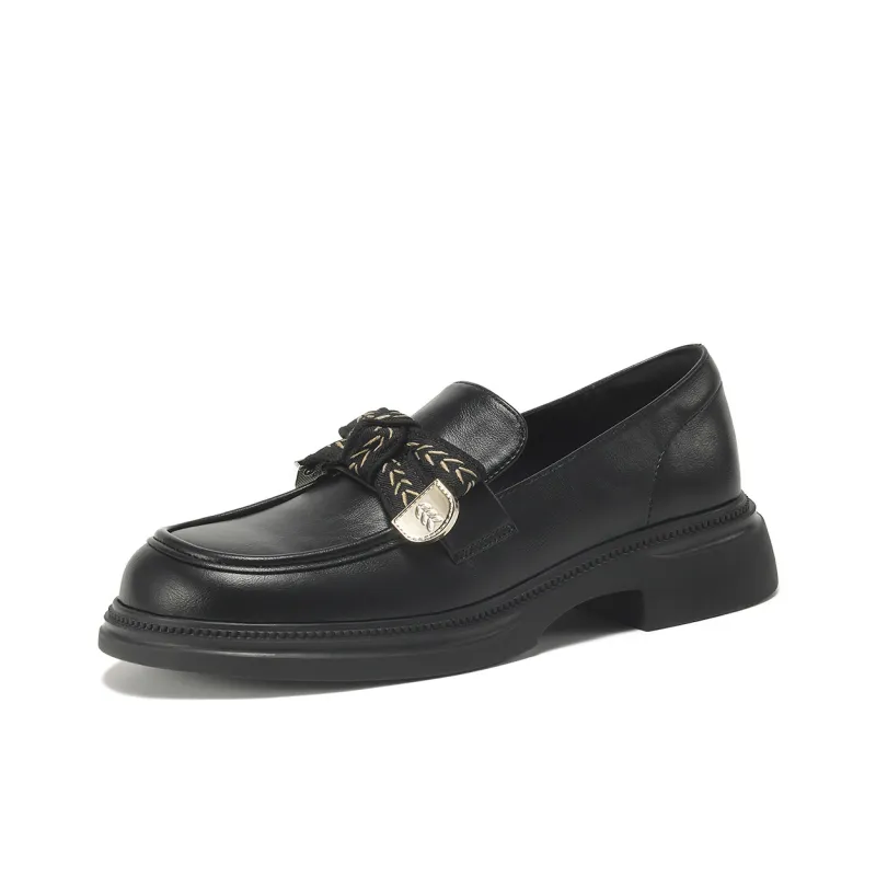 FOXER Loafers Chunky Heel Women's Black-2