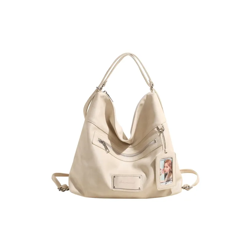 CORE BIRD PU Shoulder Bag Regular Women's Ecru/Black/Coffee-0