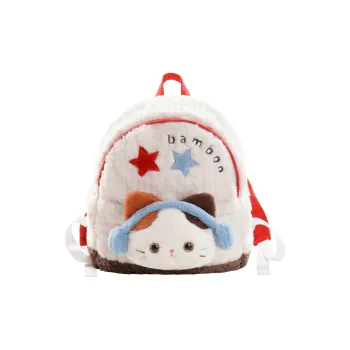 Holding Bamboo Polyester Backpack Regular Unisex White