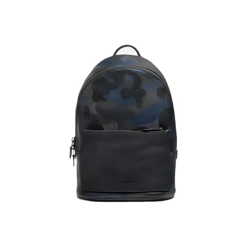 COACH Metropolitan Leather Backpack Men's Black Blue Mixed Color
