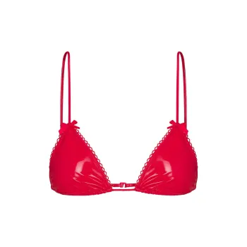 SKIMS Valentine's Day Collection SS25 VINYL MICRO TRIANGLE BRALETTE Bra Women's 1 Pack RED/Red
