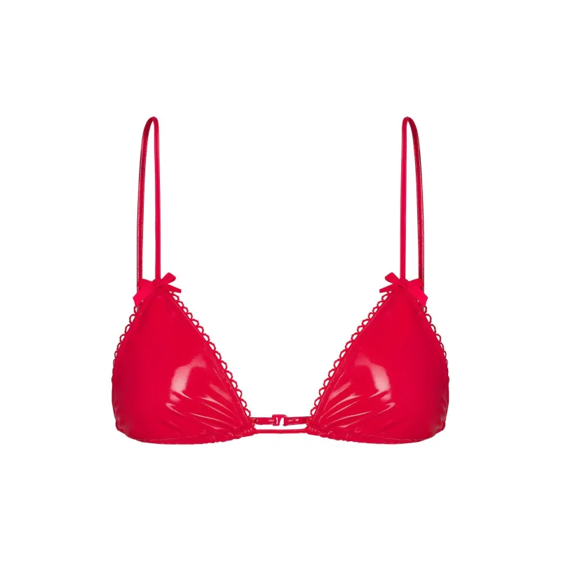 SKIMS Valentine's Day Collection SS25 VINYL MICRO TRIANGLE BRALETTE Bra Women's 1 Pack RED/Red-0