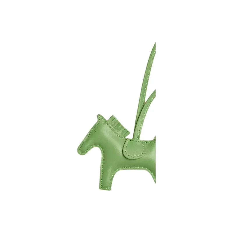 HERMES Rodeo Milo Sheepskin Bag Charm Bag Accessory Small Size Unisex Cricket Green-1