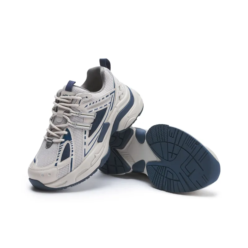 Hotwind Height Increasing Low-Top Chunky Sneakers Men's Gray Blue-3