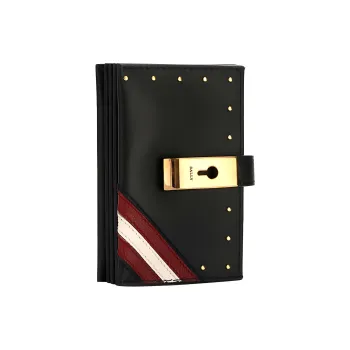 BALLY Cow Leather Card Holder Wallet Women's Black