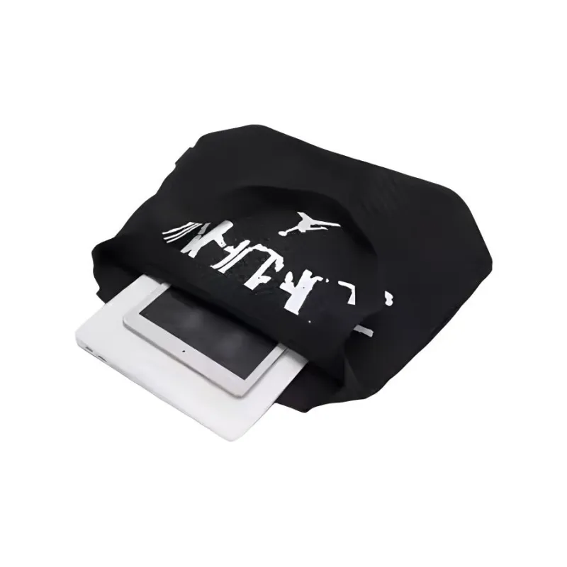 Jordan Cotton Tote Bag Shopping Bag Shoulder Bags Medium Size Unisex Black-2