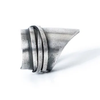 HUANXIANGZHE S990 Silver Adjustable Opening Antique Silver Distressed Craft Rings Unisex Silver