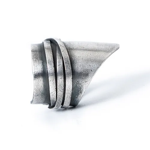 HUANXIANGZHE S990 Silver Adjustable Opening Antique Silver Distressed Craft Rings Unisex Silver
