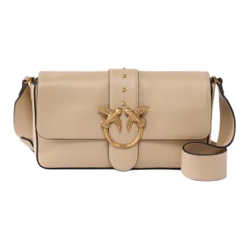 PINKO Love Bag Cow Leather Shoulder Bag Large Size Women's Light Umber