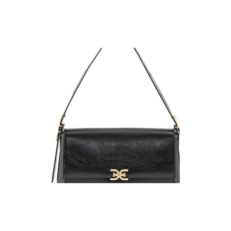 SAM EDELMAN Cow Leather Handbag Shoulder Bag Medium Size Women's Black-4