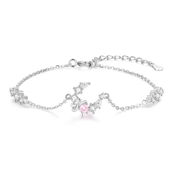 ZHENJIUJIU S925 Spliced Chain Friends Bestie Couple Women's