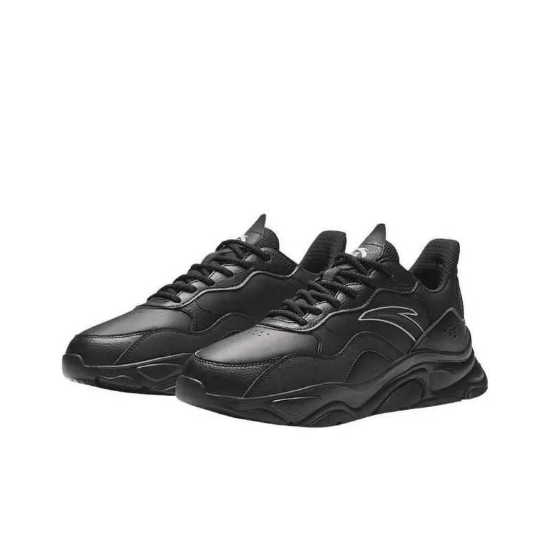 Anta Little Millennium Anti-Slip And Wear-Resistant Height Increasing Low-Top Casual Shoes Men's Black-2