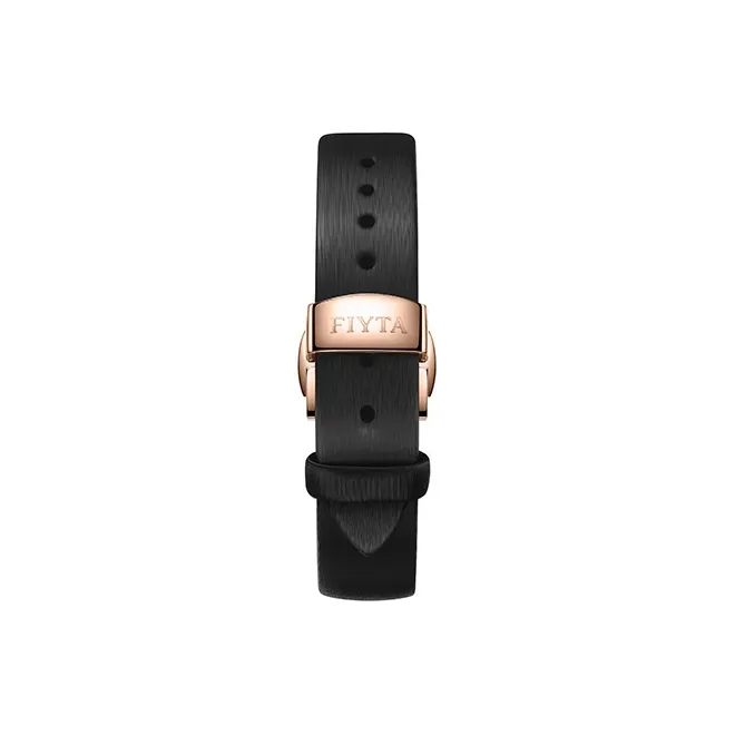 Fiyta Automatic Mechanical Movement Genuine Leather Strap Watch Women's Watch Black Dial-3
