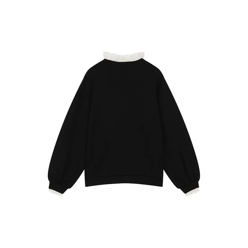 ELF SACK Sweatshirt Women's Sweet Style Bear Black-1
