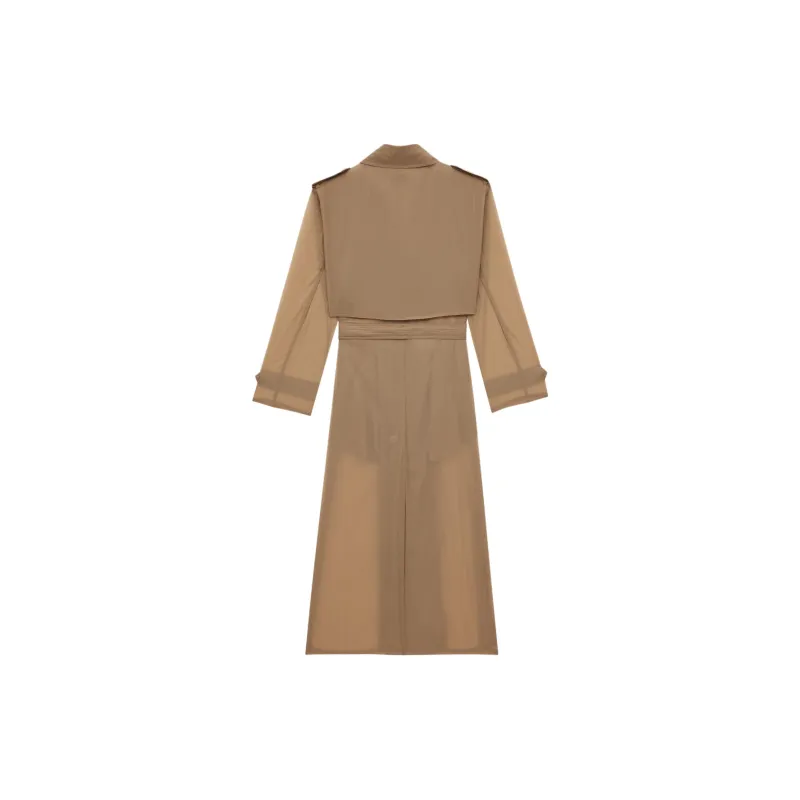 SAINT LAURENT Trench Coat Women's Beige-1