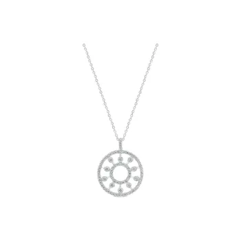 De Beers 18kt White Gold Dewdrop Diamond Medallion Necklace