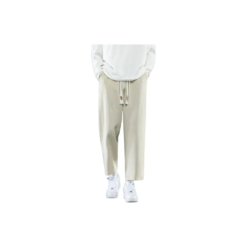 PANDA ADEVIL Japanese Vintage Preppy Style Loose Fit Straight Fit Wide Leg Ankle Length Jeans Unisex-38
