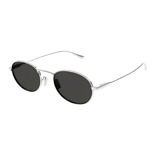 SAINT LAURENT Metal Oval Sunglasses Men's Silver