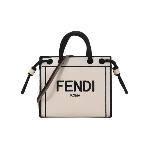 FENDI Canvas tote Laurent Bag Shopping Bag Portable Crossbody Bag Shoulder Bag Mini Women's Ecru